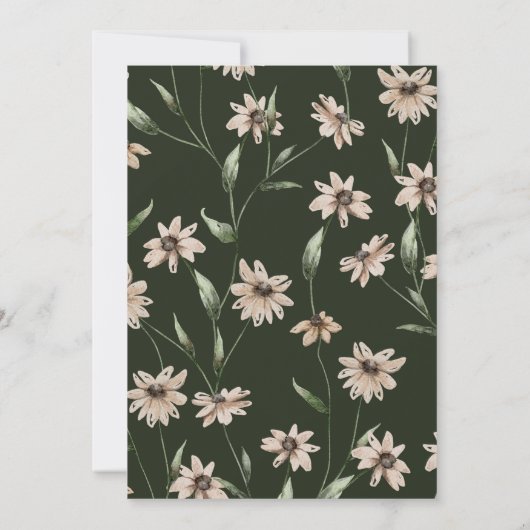 Invitation Moderne Mariage vert simple (Dos)