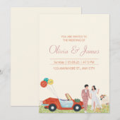 Invitation Moderne Mariée et salle de Mariage personnalisée I (Devant / Derrière)