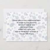Invitation Moderne Marine Blue Bokeh Bubbles Photo Graduation (Dos)