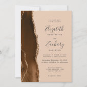 Invitation Moderne Marron Mocha Or Agate Tan Mariage (Devant)