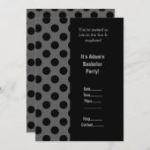 INVITATION MODERNE MASCULIN GRIS NOIR ENTERREMENT DE VIE DE G (Devant / Derrière)