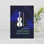 Invitation Moderne & Masculine Marine Musique Bleue Violon An (Debout devant)