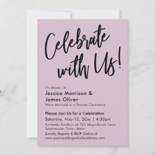 Invitation Moderne Mauve Rose Minimaliste Célébrez avec nous