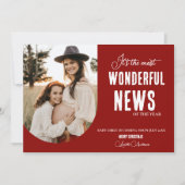 Invitation Moderne Merveilleuse nouvelle grossesse de Noël (Devant)