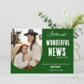 Invitation Moderne Merveilleuse nouvelle grossesse de Noël (Debout devant)