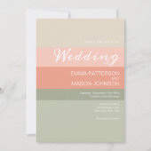 Invitation Moderne Metro Peach Coral Sage (Devant)