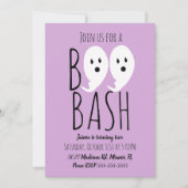 Invitation Moderne mignon fantôme Boo Halloween Bash (Devant)