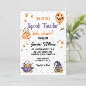 Invitation moderne mignon halloween spook baby shower taculai (Debout devant)