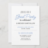 Invitation Moderne Minimal 1 Photo Dusty Blue Graduation Part (Dos)