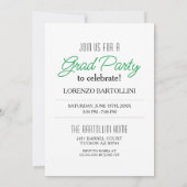 Invitation Moderne Minimal 1 Photo Kelly Green Graduation (Dos)
