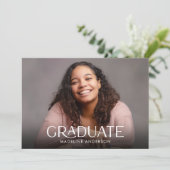 Invitation Moderne minimal 2 photo Graduation horizontale (Debout devant)