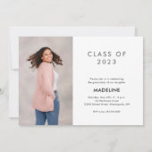 Invitation Moderne minimal 2 photo Graduation horizontale (Dos)