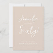 Invitation Moderne minimal 60e anniversaire Script Champagne (Devant)