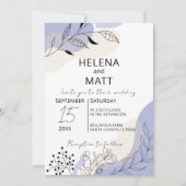 Invitation Moderne minimal Abstrait Botanical Line Mariage d' (Devant)