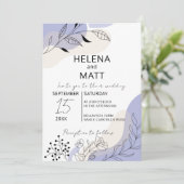 Invitation Moderne minimal Abstrait Botanical Line Mariage d' (Debout devant)