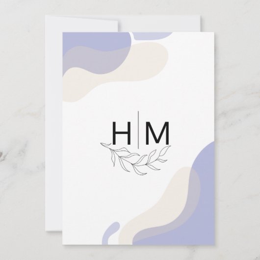 Invitation Moderne minimal Abstrait Botanical Line Mariage d' (Dos)
