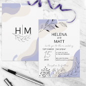 Invitation Moderne minimal Abstrait Botanical Line Mariage d'