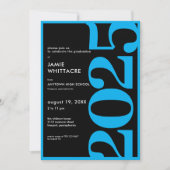 Invitation Moderne minimal Blue Typography Graduation Party (Devant)