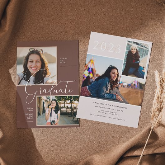 Invitation Moderne Minimal Boho | Fête de Photo de Remise de