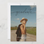 Invitation Moderne minimal deux photo fête de graduation (Devant)