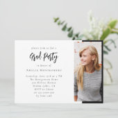 Invitation Moderne minimal deux photo fête de graduation (Debout devant)