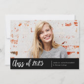 Invitation Moderne minimal deux photo fête de graduation (Dos)