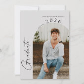 Invitation Moderne minimal deux photo fête de graduation (Devant)