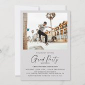 Invitation Moderne minimal deux photo fête de graduation (Dos)