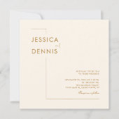 Invitation Moderne minimal élégant Script Carré en cuivre mar (Devant)