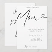 Invitation Moderne Minimal Fêtons la fête des mères de maman (Devant / Derrière)