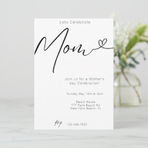 Invitation Moderne Minimal Fêtons la fête des mères de maman