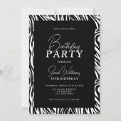 Invitation Moderne minimal noir et blanc 30e anniversaire (Devant)