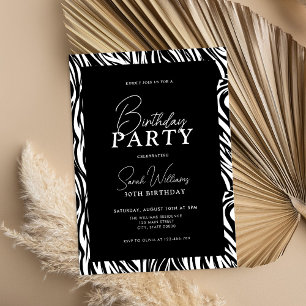 Invitation Moderne minimal noir et blanc 30e anniversaire