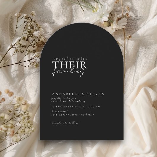 Invitation Moderne, Minimal, Noir, Mariage