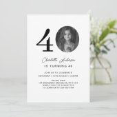 Invitation Moderne, Minimal, Photo, 40. Anniversaire (Debout devant)