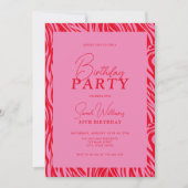 Invitation Moderne minimal rose rouge 30e anniversaire (Devant)