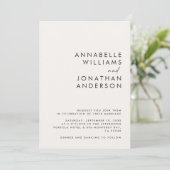 Invitation Moderne Minimal simple détails Mariage Code QR (Debout devant)