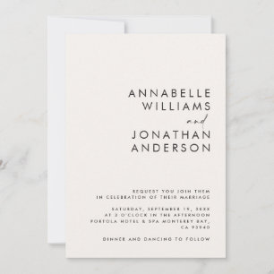 Invitation Moderne Minimal simple détails Mariage Code QR