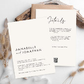 Invitation Moderne Minimal simple détails Mariage Code QR