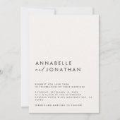 Invitation Moderne Minimal simple détails Mariage Code QR (Devant)