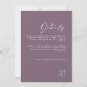 Invitation Moderne Minimal simple détails Mariage Code QR (Dos)