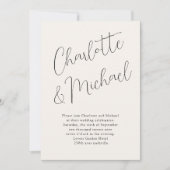 Invitation Moderne, Minimal, Typographie, Mariage (Devant)