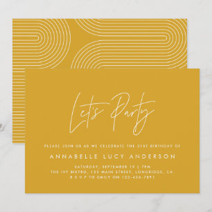 Invitation Moderne minimale Schrift geometrisch Senf Geburtst