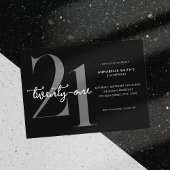 Invitation Moderne minimaliste 21e anniversaire