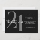 Invitation Moderne minimaliste 21e anniversaire (Devant)