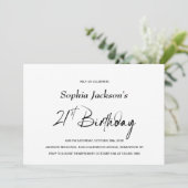 Invitation Moderne minimaliste 21e fête d'anniversaire (Debout devant)
