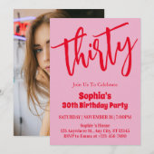 Invitation Moderne minimaliste 30ème anniversaire (Devant / Derrière)