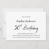 Invitation Moderne minimaliste 50ème anniversaire (Devant)