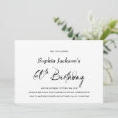 Invitation Moderne minimaliste 60e fête d'anniversaire (Debout devant)