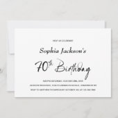 Invitation Moderne minimaliste 70ème anniversaire (Devant)